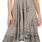 Sakkas Jia Stonewashed Embroidered Handkerchief Hem Halter Dress With Beads