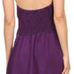 Sakkas Jia Stonewashed Embroidered Handkerchief Hem Halter Dress With Beads