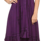 Sakkas Jia Stonewashed Embroidered Handkerchief Hem Halter Dress With Beads