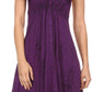 Sakkas Jia Stonewashed Embroidered Handkerchief Hem Halter Dress With Beads
