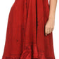 Sakkas Jia Stonewashed Embroidered Handkerchief Hem Halter Dress With Beads
