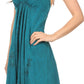 Sakkas Jia Stonewashed Embroidered Handkerchief Hem Halter Dress With Beads