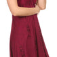 Sakkas Jia Stonewashed Embroidered Handkerchief Hem Halter Dress With Beads