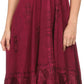 Sakkas Jia Stonewashed Embroidered Handkerchief Hem Halter Dress With Beads