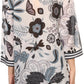 Sakkas Abril Long Sleeve Cotton Tunic Blouse Top With Printed Floral Pattern