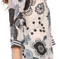 Sakkas Abril Long Sleeve Cotton Tunic Blouse Top With Printed Floral Pattern