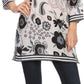 Sakkas Abril Long Sleeve Cotton Tunic Blouse Top With Printed Floral Pattern