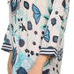 Sakkas Abril Long Sleeve Cotton Tunic Blouse Top With Printed Floral Pattern