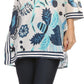 Sakkas Abril Long Sleeve Cotton Tunic Blouse Top With Printed Floral Pattern