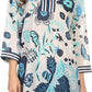 Sakkas Abril Long Sleeve Cotton Tunic Blouse Top With Printed Floral Pattern