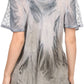 Sakkas Taylay Ombre Tie Dye Batik Long Embroidered Corset Neck Blouse Shirt Top