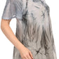 Sakkas Taylay Ombre Tie Dye Batik Long Embroidered Corset Neck Blouse Shirt Top