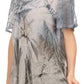 Sakkas Taylay Ombre Tie Dye Batik Long Embroidered Corset Neck Blouse Shirt Top