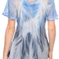 Sakkas Taylay Ombre Tie Dye Batik Long Embroidered Corset Neck Blouse Shirt Top