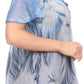 Sakkas Taylay Ombre Tie Dye Batik Long Embroidered Corset Neck Blouse Shirt Top