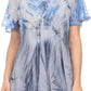 Sakkas Taylay Ombre Tie Dye Batik Long Embroidered Corset Neck Blouse Shirt Top