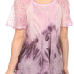 Sakkas Taylay Ombre Tie Dye Batik Long Embroidered Corset Neck Blouse Shirt Top