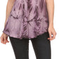 Sakkas Taylay Ombre Tie Dye Batik Long Embroidered Corset Neck Blouse Shirt Top