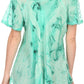 Sakkas Taylay Ombre Tie Dye Batik Long Embroidered Corset Neck Blouse Shirt Top