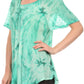 Sakkas Taylay Ombre Tie Dye Batik Long Embroidered Corset Neck Blouse Shirt Top