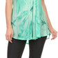 Sakkas Taylay Ombre Tie Dye Batik Long Embroidered Corset Neck Blouse Shirt Top