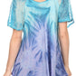 Sakkas Taylay Ombre Tie Dye Batik Long Embroidered Corset Neck Blouse Shirt Top