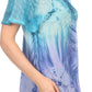 Sakkas Taylay Ombre Tie Dye Batik Long Embroidered Corset Neck Blouse Shirt Top