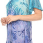 Sakkas Taylay Ombre Tie Dye Batik Long Embroidered Corset Neck Blouse Shirt Top
