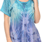 Sakkas Taylay Ombre Tie Dye Batik Long Embroidered Corset Neck Blouse Shirt Top