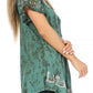 Sakkas Ash Speckled Tiedye Embroidered Cap Sleeve Blouse Top With Embroidery Hems