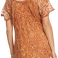 Sakkas Ash Speckled Tiedye Embroidered Cap Sleeve Blouse Top With Embroidery Hems