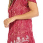 Sakkas Ash Speckled Tiedye Embroidered Cap Sleeve Blouse Top With Embroidery Hems