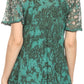 Sakkas Ash Speckled Tiedye Embroidered Cap Sleeve Blouse Top With Embroidery Hems