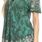 Sakkas Ash Speckled Tiedye Embroidered Cap Sleeve Blouse Top With Embroidery Hems