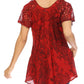 Sakkas Ash Speckled Tiedye Embroidered Cap Sleeve Blouse Top With Embroidery Hems