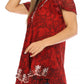 Sakkas Ash Speckled Tiedye Embroidered Cap Sleeve Blouse Top With Embroidery Hems