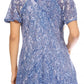 Sakkas Ash Speckled Tiedye Embroidered Cap Sleeve Blouse Top With Embroidery Hems