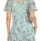 Sakkas Ash Speckled Tiedye Embroidered Cap Sleeve Blouse Top With Embroidery Hems