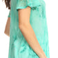Sakkas Hana Tie Dye Relaxed Fit Embroidery Cap Sleeves Peasant Batik Blouse / Top
