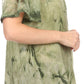 Sakkas Hana Tie Dye Relaxed Fit Embroidery Cap Sleeves Peasant Batik Blouse / Top