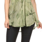 Sakkas Hana Tie Dye Relaxed Fit Embroidery Cap Sleeves Peasant Batik Blouse / Top
