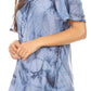 Sakkas Hana Tie Dye Relaxed Fit Embroidery Cap Sleeves Peasant Batik Blouse / Top