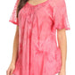 Sakkas Hana Tie Dye Relaxed Fit Embroidery Cap Sleeves Peasant Batik Blouse / Top
