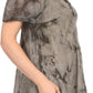 Sakkas Hana Tie Dye Relaxed Fit Embroidery Cap Sleeves Peasant Batik Blouse / Top