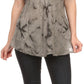 Sakkas Hana Tie Dye Relaxed Fit Embroidery Cap Sleeves Peasant Batik Blouse / Top