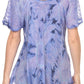 Sakkas Hana Tie Dye Relaxed Fit Embroidery Cap Sleeves Peasant Batik Blouse / Top