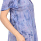 Sakkas Hana Tie Dye Relaxed Fit Embroidery Cap Sleeves Peasant Batik Blouse / Top