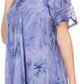 Sakkas Hana Tie Dye Relaxed Fit Embroidery Cap Sleeves Peasant Batik Blouse / Top