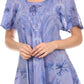 Sakkas Hana Tie Dye Relaxed Fit Embroidery Cap Sleeves Peasant Batik Blouse / Top