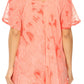 Sakkas Hana Tie Dye Relaxed Fit Embroidery Cap Sleeves Peasant Batik Blouse / Top